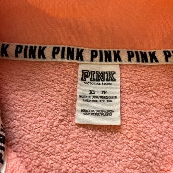 NWOT PINK Victoria's Secret Logo 1/4 Button Pullover Sweatshirt - Picture 5 of 5